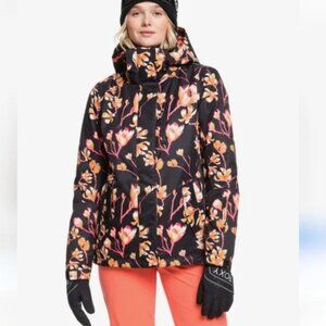 Roxy Coat Jetty Dryflight WinterJacket Ski Snowboard Floral Black Size S Small